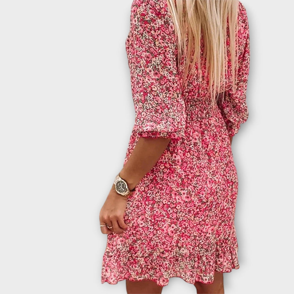 Miss | Jurk Dames Mini Bloemenprint V-hals - Viscose