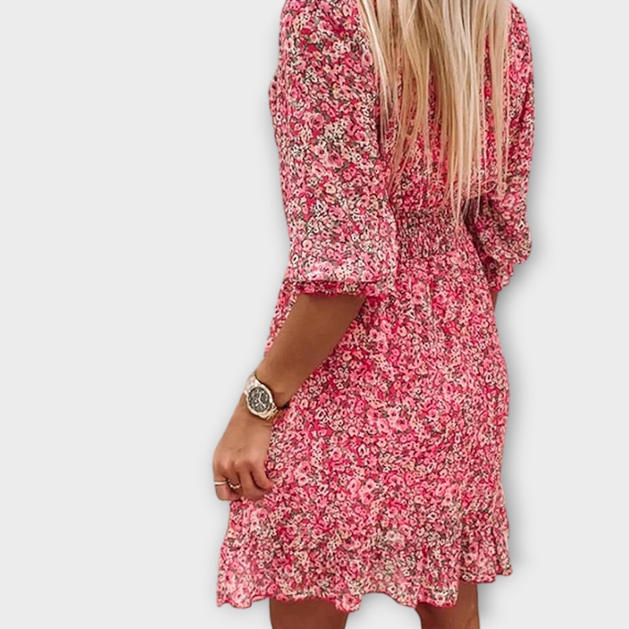 Miss | Jurk Dames Mini Bloemenprint V-hals - Viscose