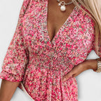 Miss | Jurk Dames Mini Bloemenprint V-hals - Viscose