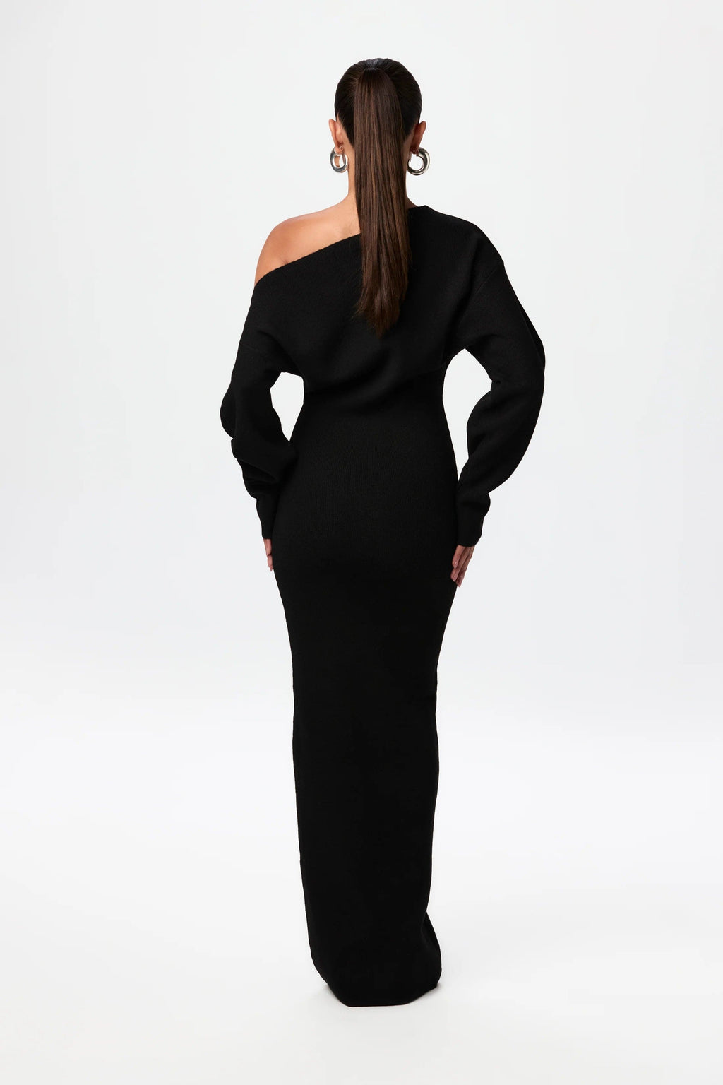 Serena Knit | Off-Shoulder Maxi Jurk