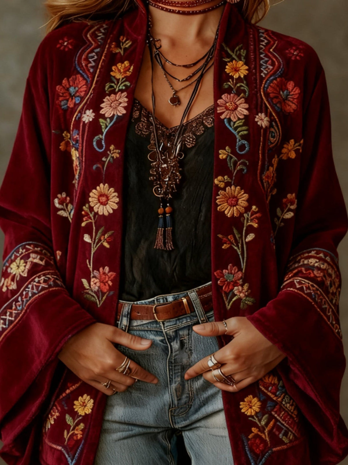 Darcy | Boho Embroidered Kimono Cardigan — 7