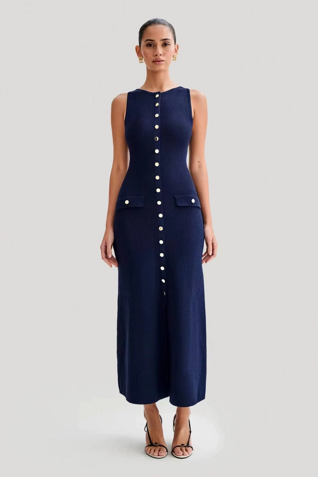 Mayfair Grace | Mouwloze Midi Jurk