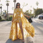 Alvéra | Flowing Maxi Overlay Jurk met Cape Effect