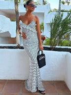Almira | Elegant Dot Maxi Dress