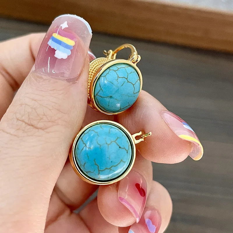 Vintage Turquoise Stud Earrings — 3