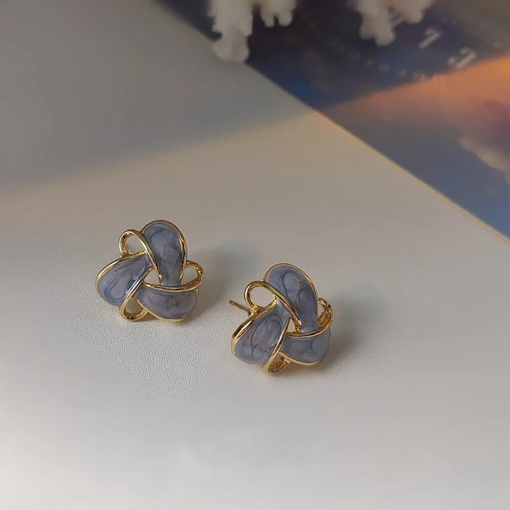 Elegant Vintage Purple Enamel Earrings — 4
