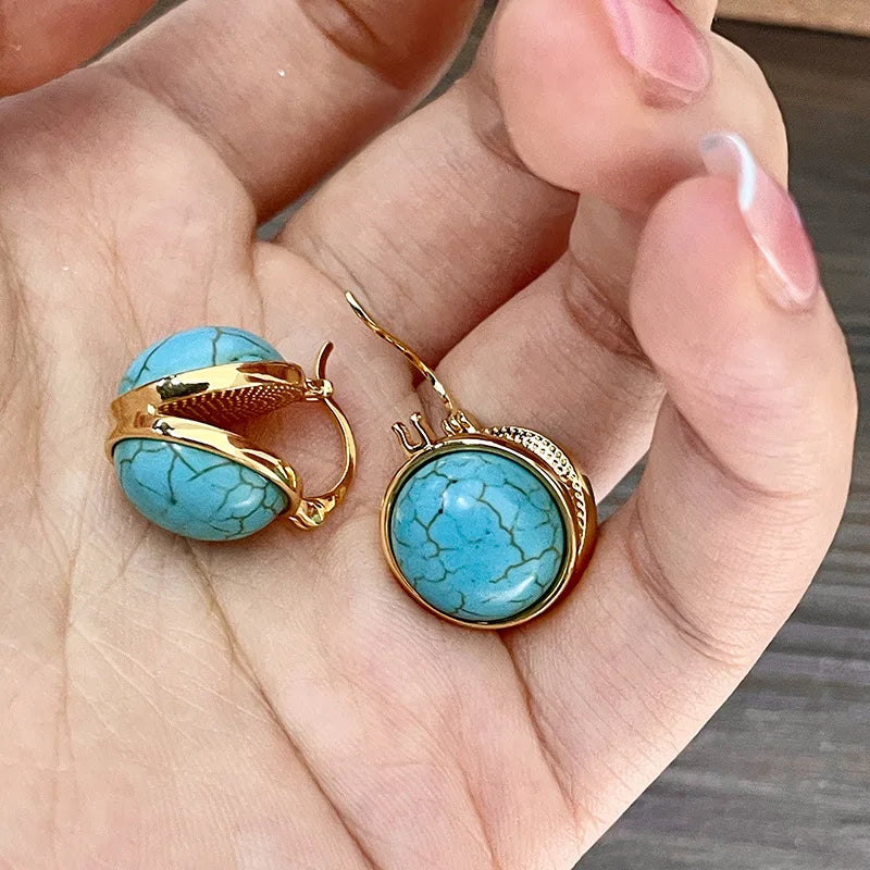 Vintage Turquoise Stud Earrings — 5