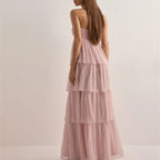 Solina | Strapless Zomerjurk met Gelaagde Rok & Verstelbare Strik