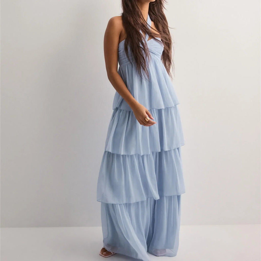 Solina | Strapless Zomerjurk met Gelaagde Rok & Verstelbare Strik