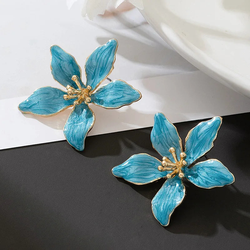 Painted Floral Earrings — 3