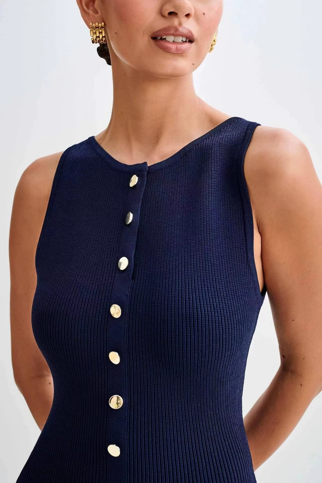 Mayfair Grace | Mouwloze Midi Jurk