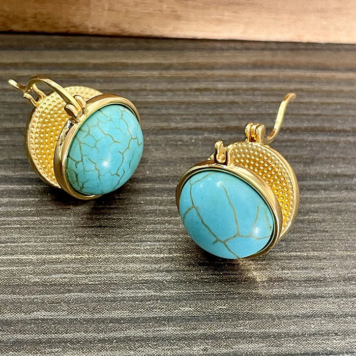 Vintage Turquoise Stud Earrings — 1
