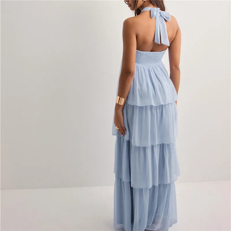 Solina | Strapless Zomerjurk met Gelaagde Rok & Verstelbare Strik