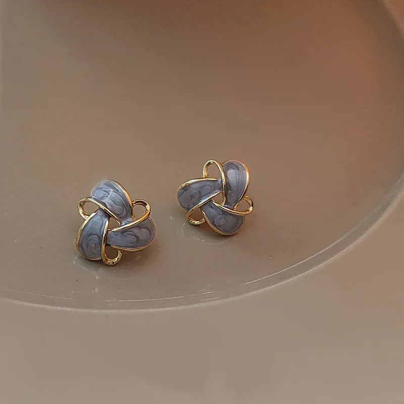 Elegant Vintage Purple Enamel Earrings — 3
