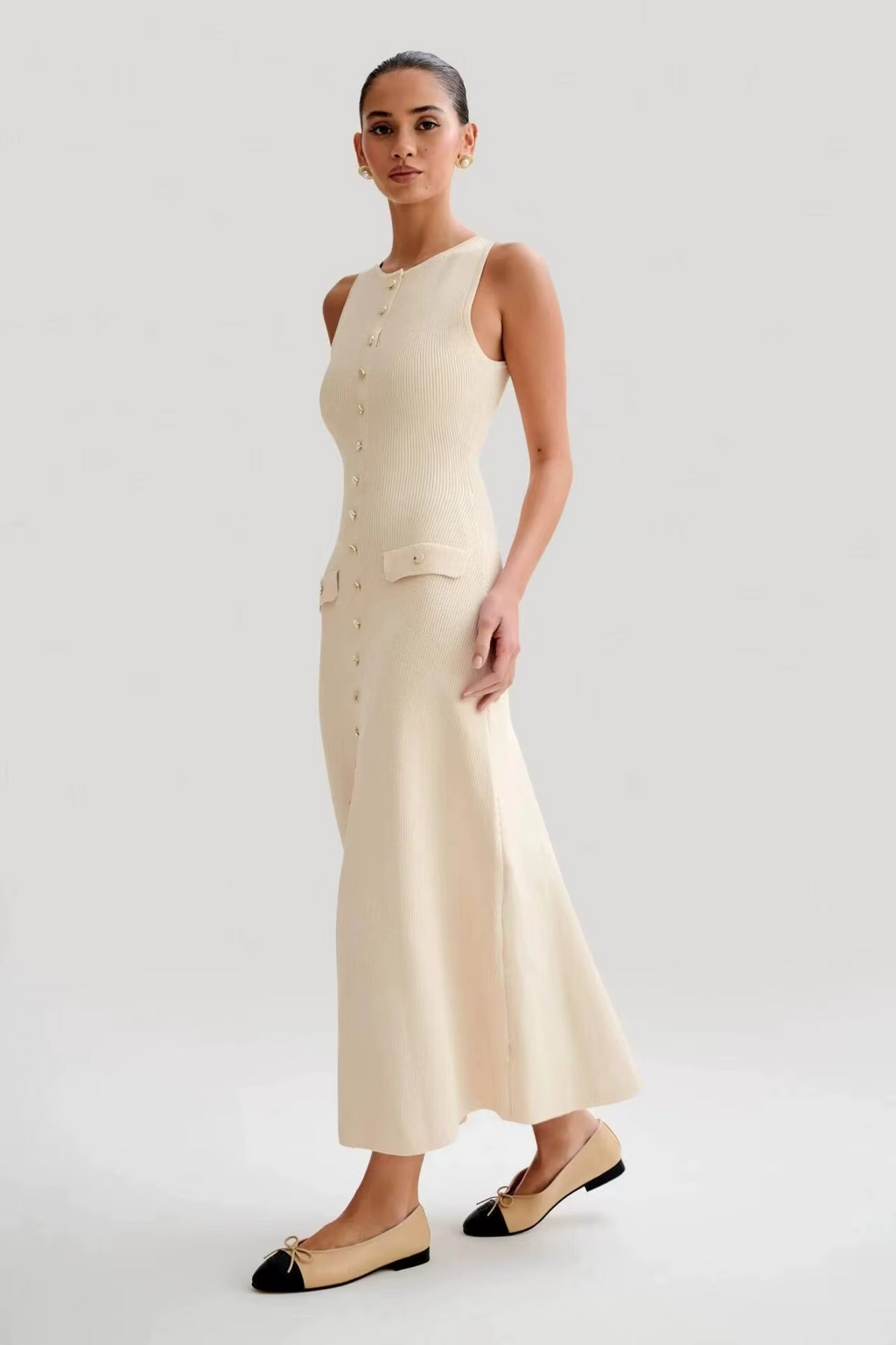 Mayfair Grace | Mouwloze Midi Jurk