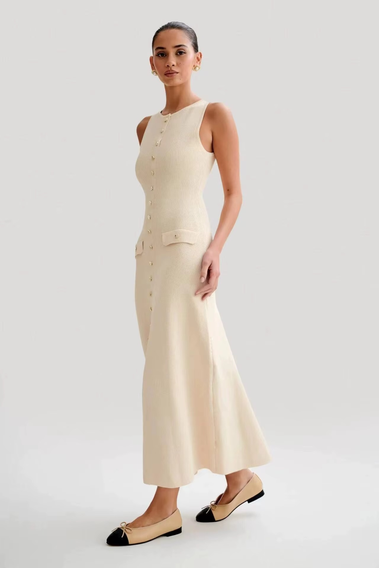Mayfair Grace | Mouwloze Midi Jurk