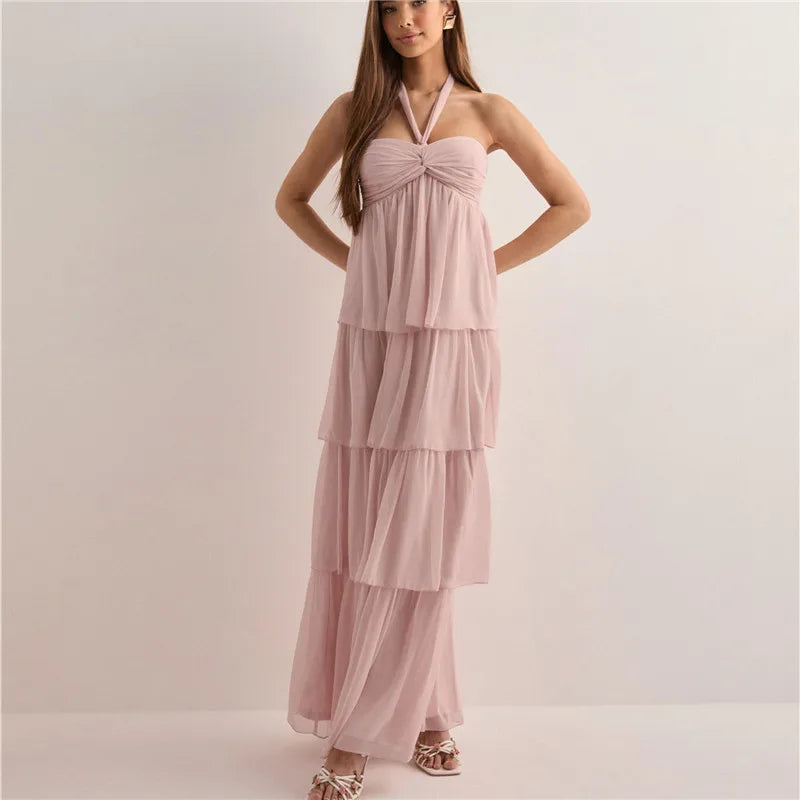 Solina | Strapless Zomerjurk met Gelaagde Rok & Verstelbare Strik