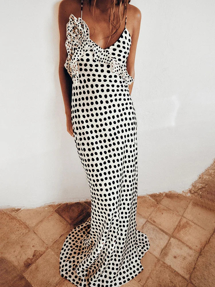 Almira | Elegant Dot Maxi Dress