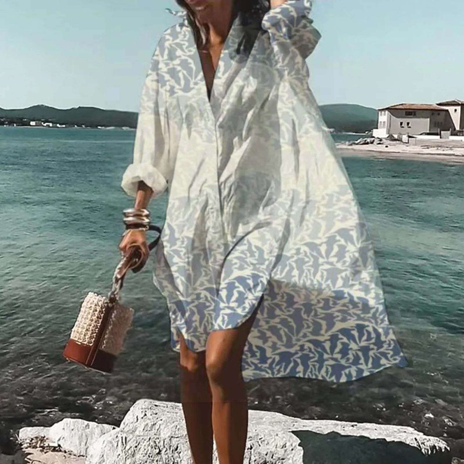 Sanne | Casual Midi-jurk met Print voor Dames voor Zomerjurkjes