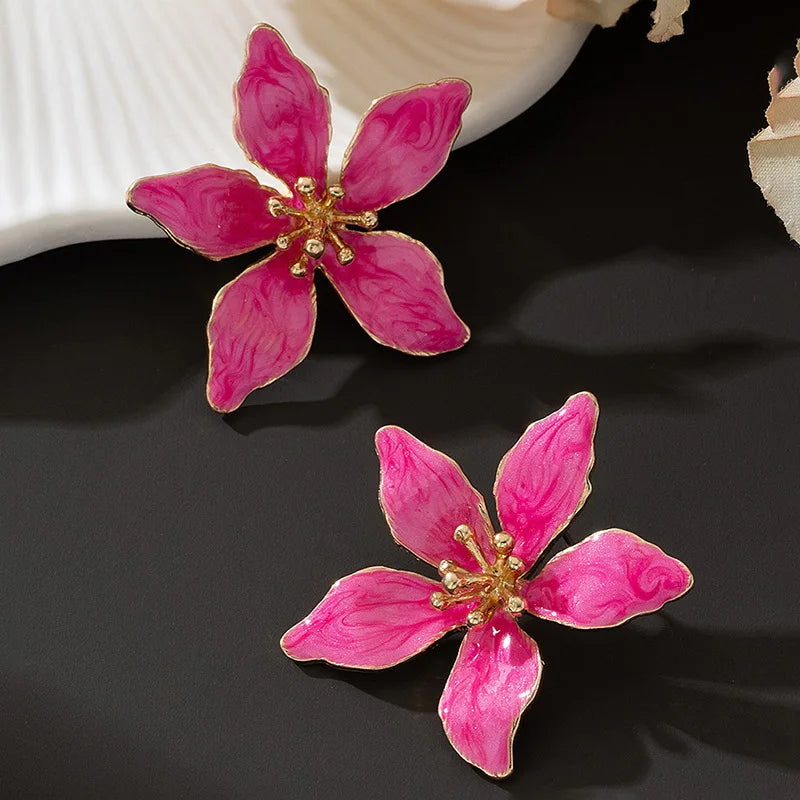 Painted Floral Earrings — 2