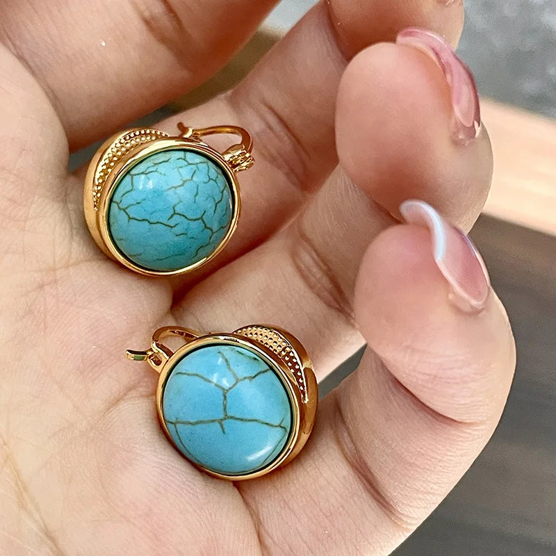 Vintage Turquoise Stud Earrings — 4