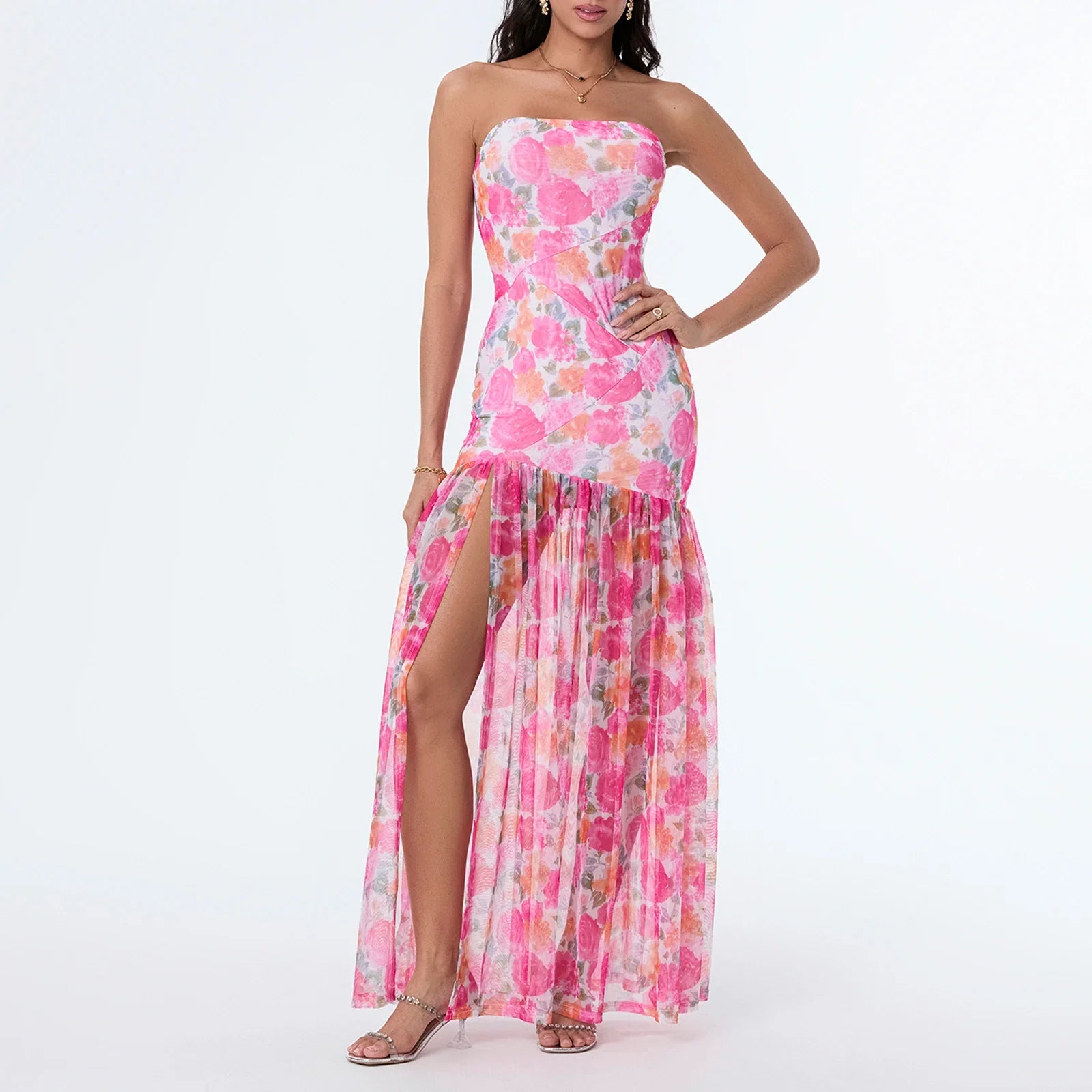 Zamira | Sheer Split Maxi Dress