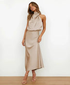 Miss | Jurk Dames Midi Hoge Taille - Katoen