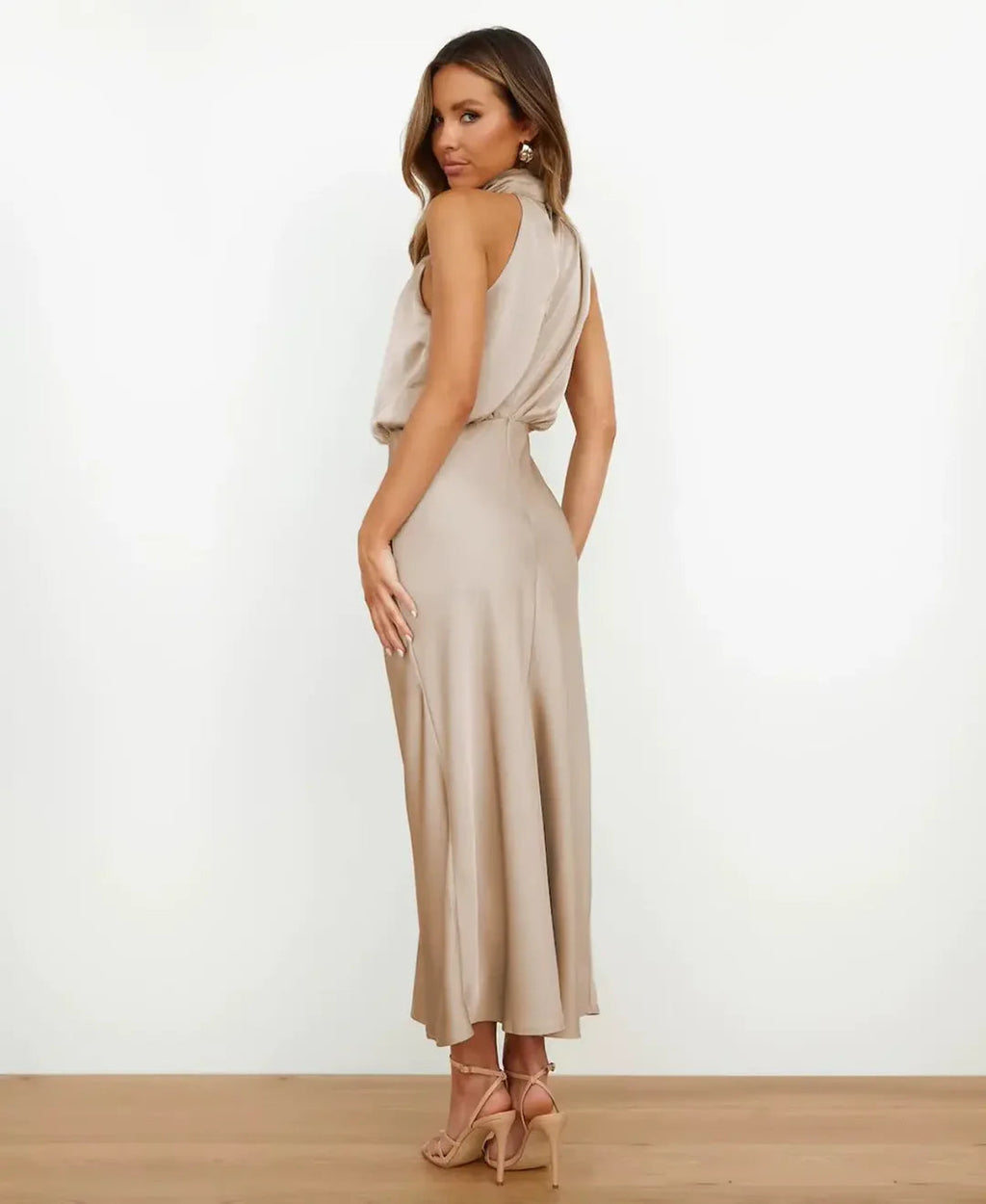 Miss | Jurk Dames Midi Hoge Taille - Katoenblend