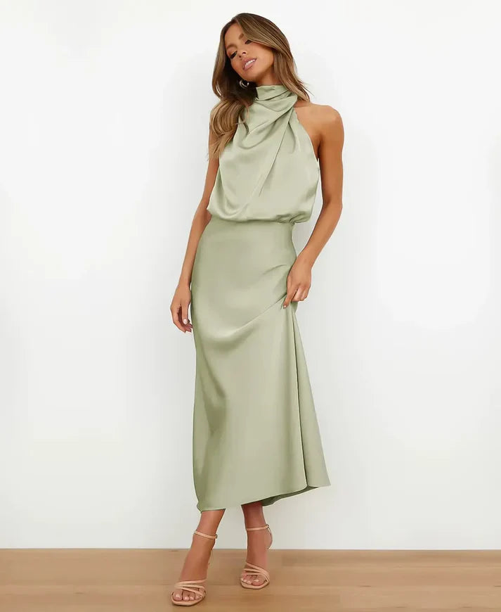 Miss | Jurk Dames Midi Hoge Taille - Katoen