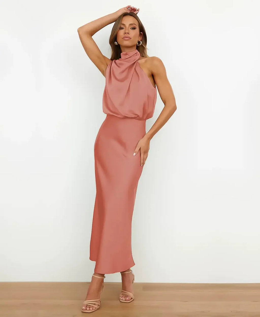 Miss | Jurk Dames Midi Hoge Taille - Katoenblend