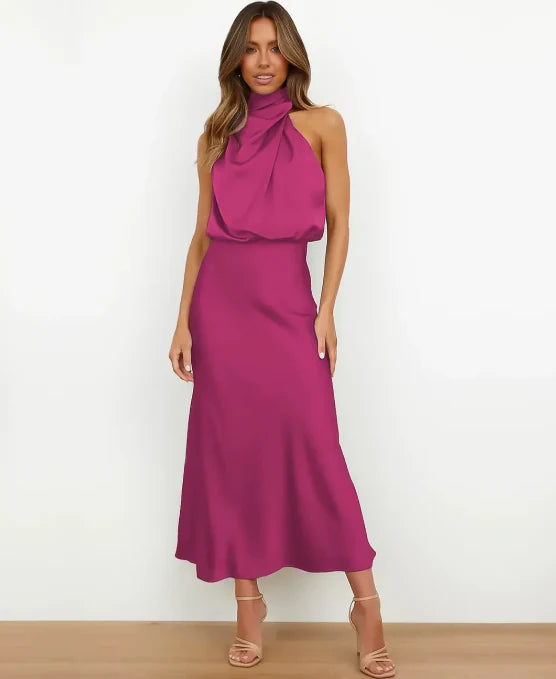 Miss | Jurk Dames Midi Hoge Taille - Katoenblend
