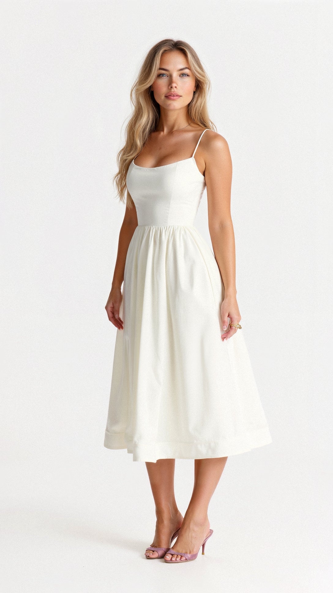Sophie | A-lijn Midi-jurk voor Dames met Elegante Ascot-stijl
