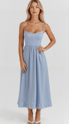 Sophie | A-lijn Midi-jurk voor Dames met Elegante Ascot-stijl