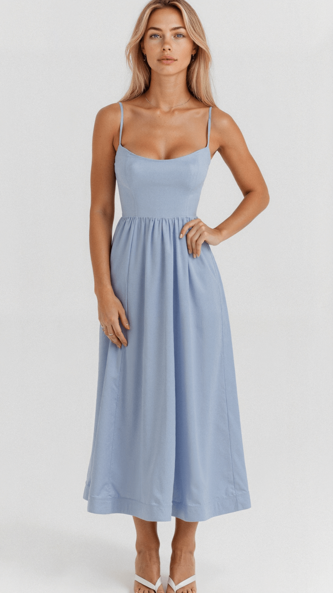 Sophie | A-lijn Midi-jurk voor Dames met Elegante Ascot-stijl