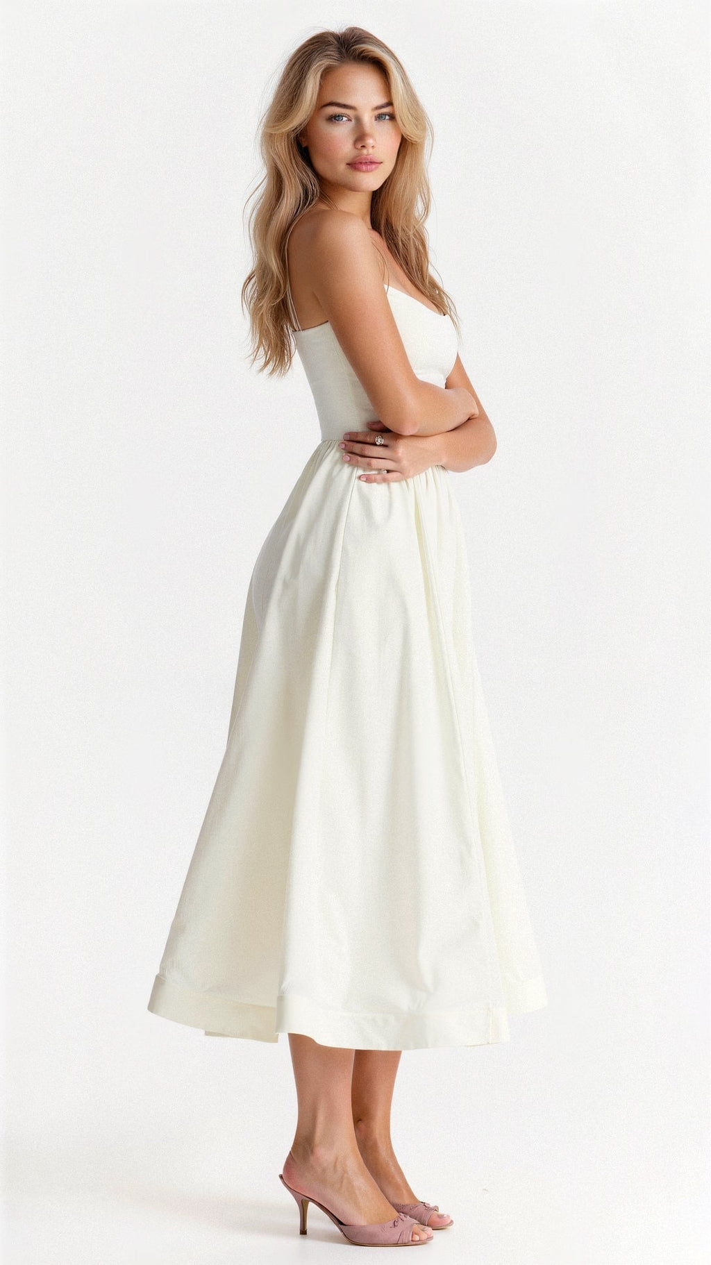 Sophie | A-lijn Midi-jurk voor Dames met Elegante Ascot-stijl