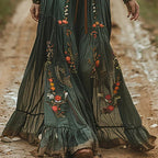 Sophie | Boho Maxi Jurk Met V-hals En Lange Mouwen Voor Dames