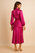 Sophie | Elegante Midi-jurk met Hoge Hals voor Dames in Winterstijl