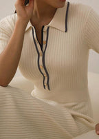 Sophie | Midi-Jurk Met Polokraag Voor Dames - Zomer Jurk Voor Casual Elegant Uitstapjes