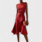 Sophie | Mouwloze Midi Jurk met Plooien voor Dames