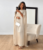 Miss | Jurk Dames Maxi Draped Sleeve - Satijn