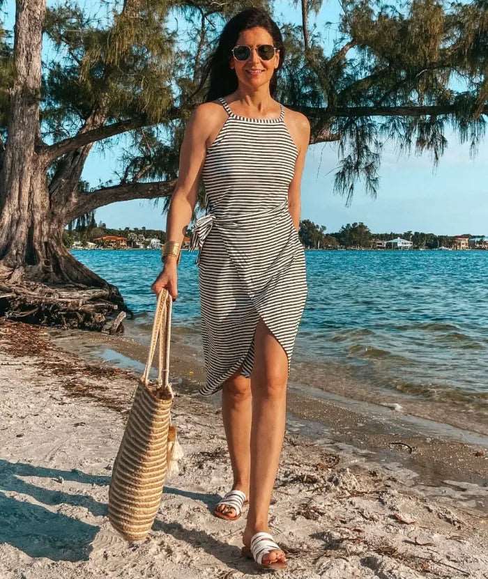 Miss | Jurk Dames Midi Gestreept - Viscose