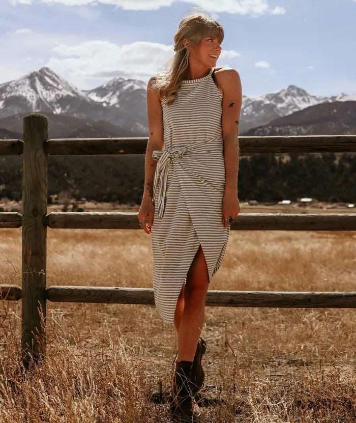 Miss | Jurk Dames Midi Gestreept - Viscose