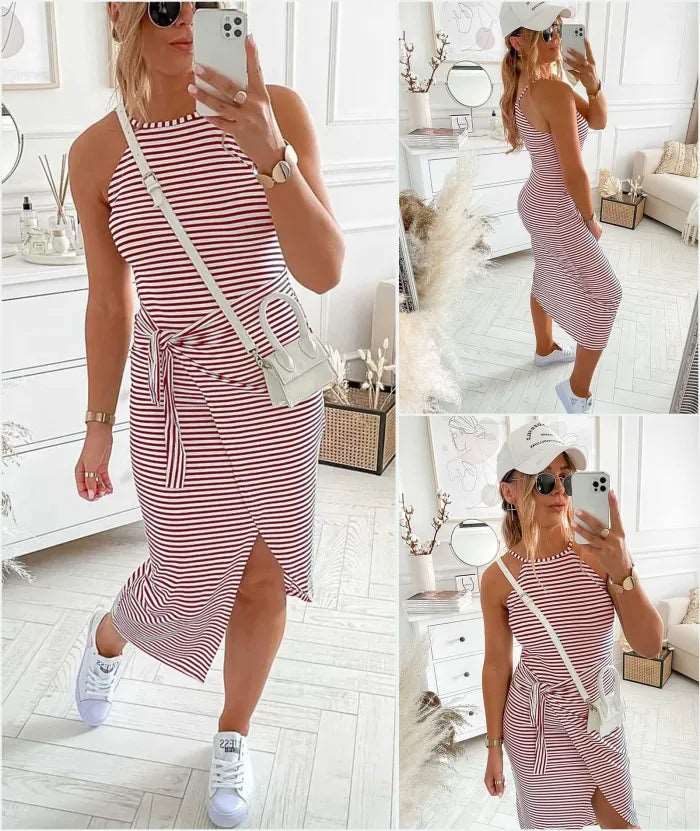 Miss | Jurk Dames Midi Gestreept - Viscose