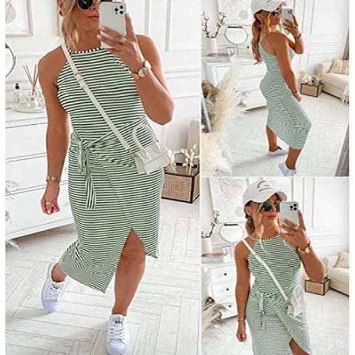 Miss | Jurk Dames Midi Gestreept - Viscose