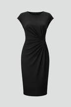 Miss | Jurk Dames Midi Ronde Hals Taille Ruches - Mix