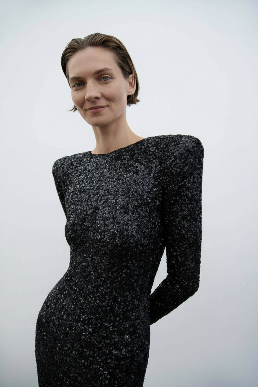 Starry Sequin | Maxi Jurk met Pailletten & Open Rug