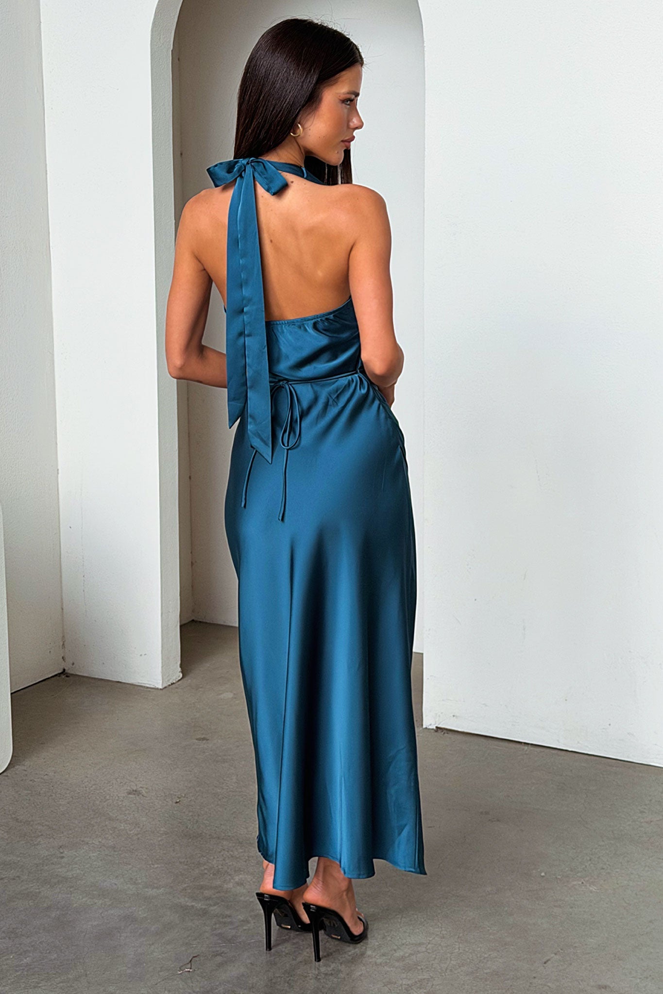 Miss | Jurk Dames Halterneck Maxi Avondjurk - Polyester