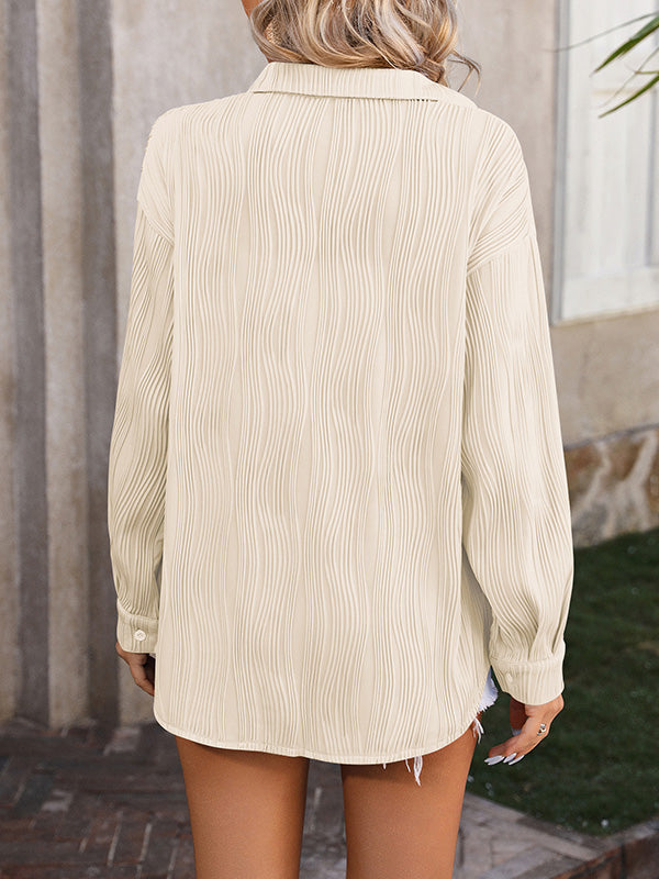 Sienna’s | Blouse Women Long Sleeves Jacquard – Polyester