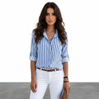 Blouse Dames | Oprolbare Mouwen Regular Fit | Miss Madera