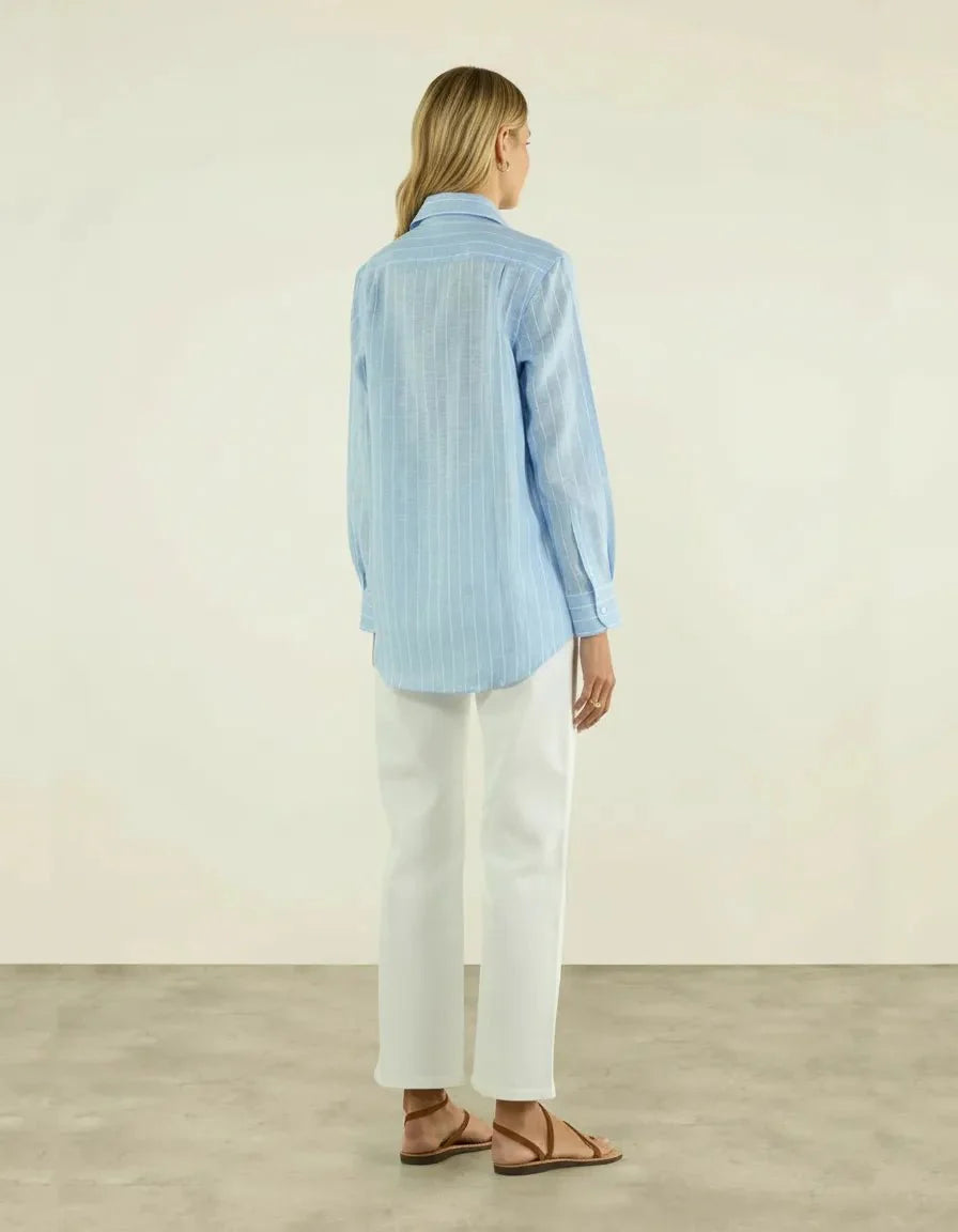 Sienna’s | Blouse Women Linen Blend – Striped Pattern